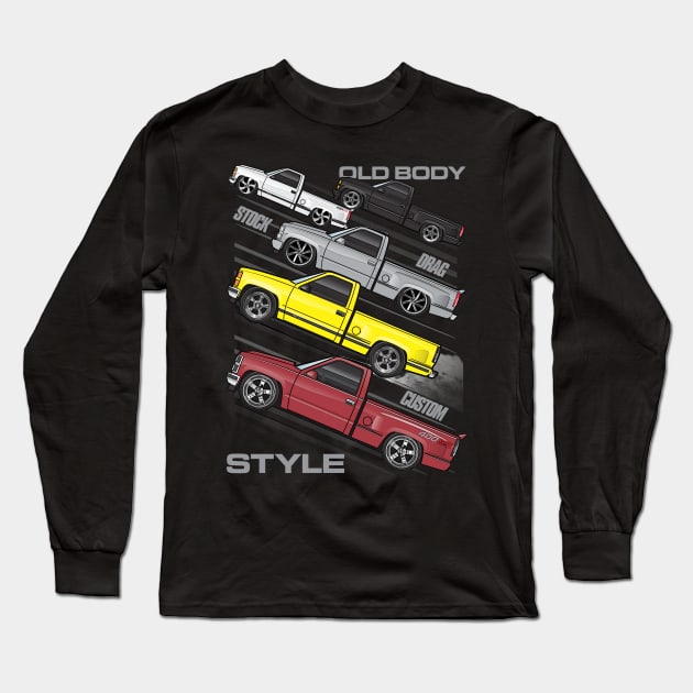 Old Body Style OBS trucks Long Sleeve T-Shirt by JRCustoms44